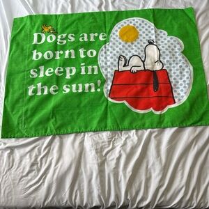 Snoopy Vintage 1965 Green Muslin Bedding Pillow Case